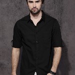 Roadster Men Black Pure Cotton Casual Shirt