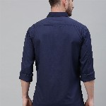 Louis Philippe Jeans Men Navy Blue Regular Fit Solid Casual Shirt