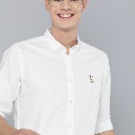 Mast & Harbour Men White Regular Fit Solid Casual Shirt