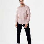 Celio Men Classic Regular Fit Spread Collar Solid Pure Linen Casual Shirt