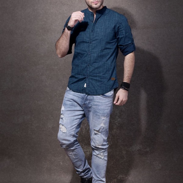 Roadster Men Blue Printed Casual Shirt