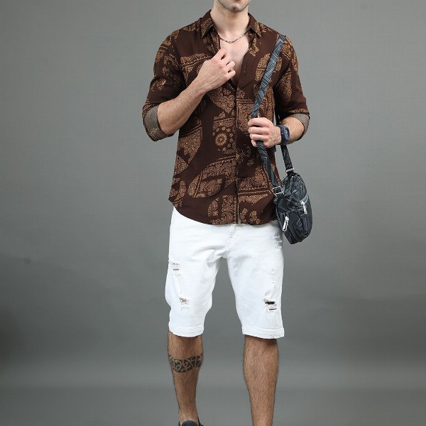 HERE&NOW Abstract Printed Slim Fit Casual Shirt