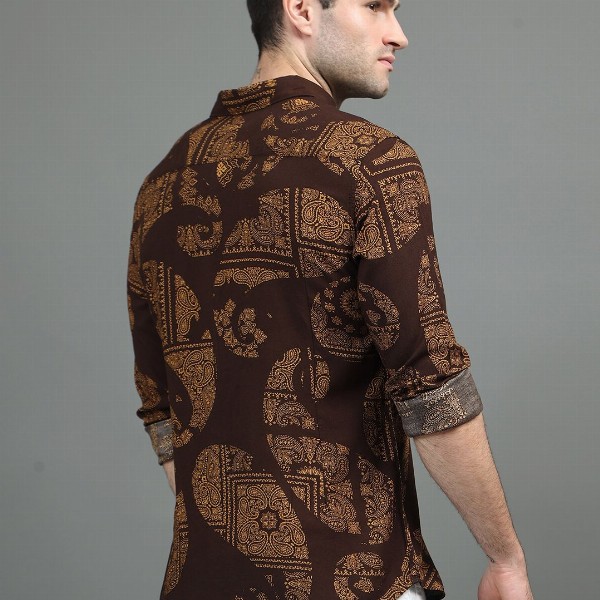 HERE&NOW Abstract Printed Slim Fit Casual Shirt
