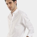 The Collection Classic Slim Fit Geometric Printed Spread Collar Shirt