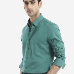 RARE RABBIT Men Cambroc Spread Collar Regular Fit Shirt