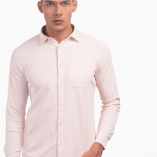 Harfun Men Spread Collar Solid Casual Shirt