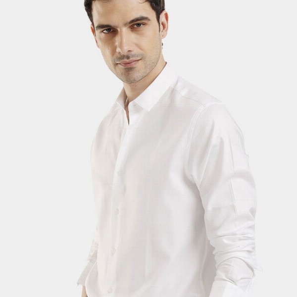 The Collection Spread Collar Long Sleeves Classic Slim Fit Cotton Shirt