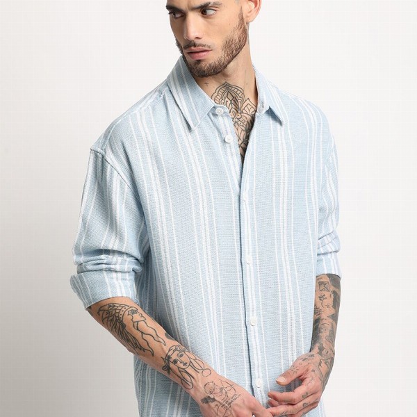 THE BEAR HOUSE Relaxed Opaque Striped Casual Shirt