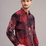 HERE&NOW Slim Fit Abstract Printed Cotton Casual Shirt