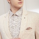 Turtle Striped Notched Lapel Single Breasted Formal Blazer