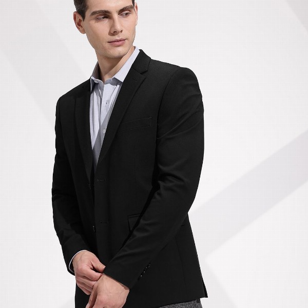INVICTUS Notched Lapel Collar Slim Fit Formal Blazer