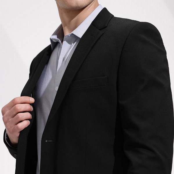 INVICTUS Notched Lapel Collar Slim Fit Formal Blazer