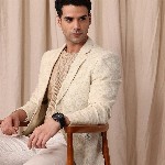 Mr Bowerbird Floral Self Design Notched Lapel Casual Blazer