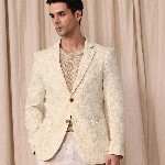 Mr Bowerbird Floral Self Design Notched Lapel Casual Blazer