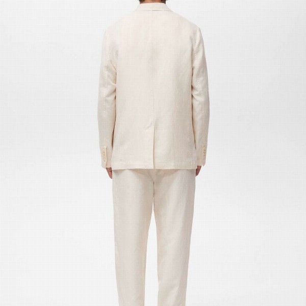 MANGO MAN Notched Lapel Collar Single-Breasted Blazers with Back Slit