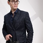 INVICTUS Notched Lapel Collar Slim Fit Formal Blazer