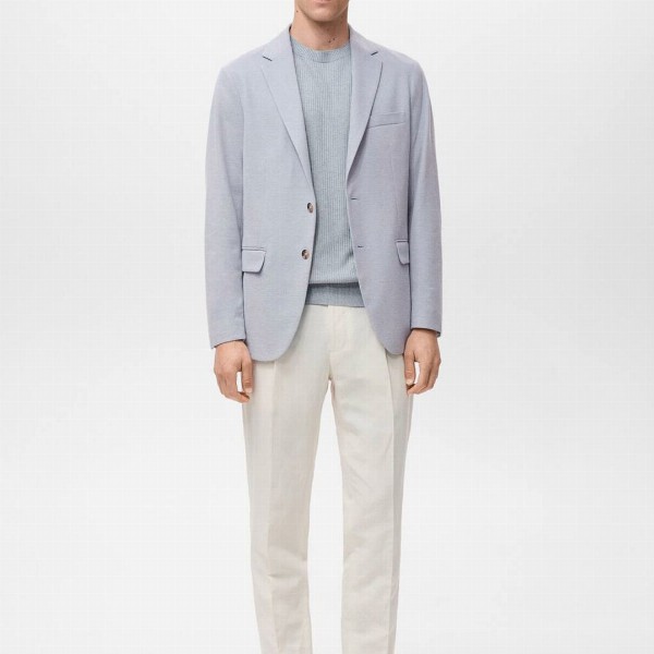 MANGO MAN Notched Lapel Collar Single-Breasted Blazers with Double Vents