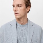 MANGO MAN Notched Lapel Collar Single-Breasted Blazers with Double Vents