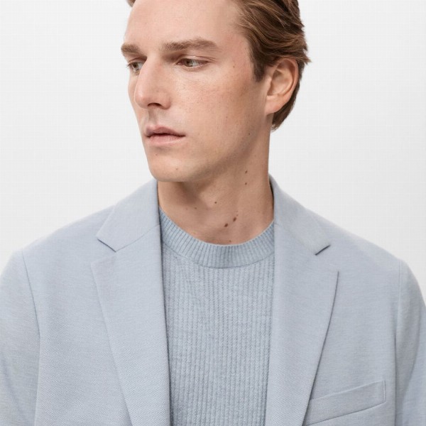 MANGO MAN Notched Lapel Collar Single-Breasted Blazers with Double Vents