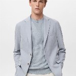 MANGO MAN Notched Lapel Collar Single-Breasted Blazers with Double Vents