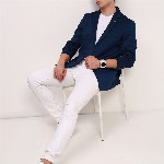 SHOWOFF Slim-Fit Single-Breasted Cotton Blazer