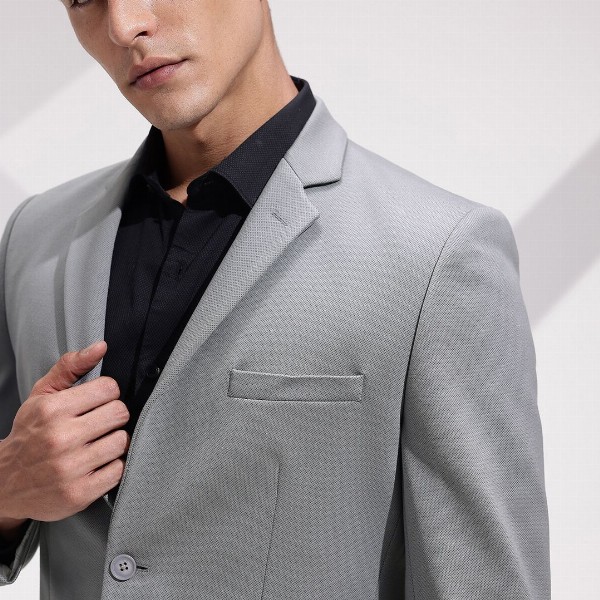 INVICTUS Slim Fit Notched Lapel Single Breasted Formal Blazer