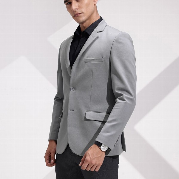 INVICTUS Slim Fit Notched Lapel Single Breasted Formal Blazer