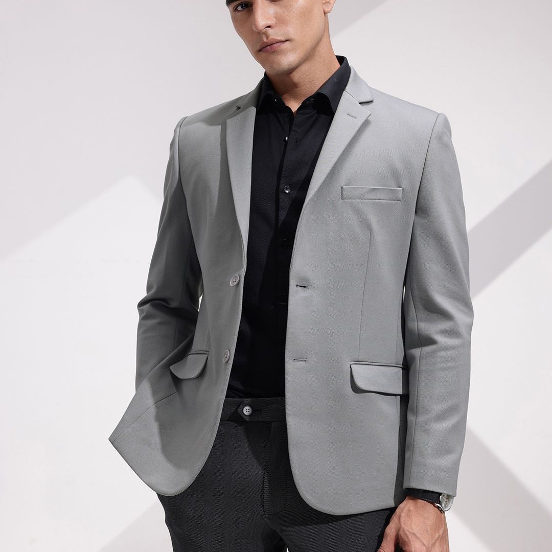 INVICTUS Slim Fit Notched Lapel Single Breasted Formal Blazer