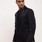 SHOWOFF Self Design Slim Fit Single-Breasted Cotton Blazer