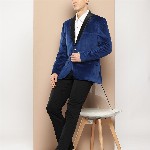 INVICTUS Slim Fit Velvet Single-Breasted Blazers