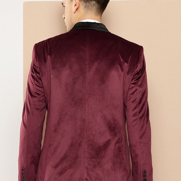 INVICTUS Velvet Finish Slim Fit Party Blazer