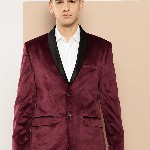INVICTUS Velvet Finish Slim Fit Party Blazer