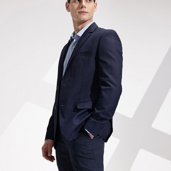 INVICTUS Notched Lapel Checked Single-Breasted Slim Fit Smart Casual Blazer