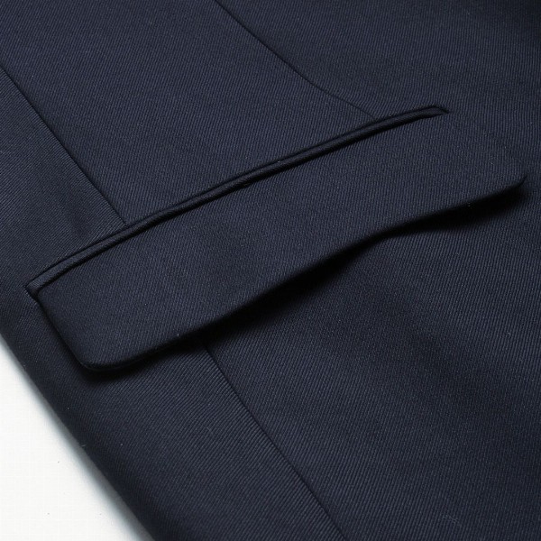 Park Avenue Men Navy Blue Super Slim Fit Solid Single-Breasted Formal Blazer