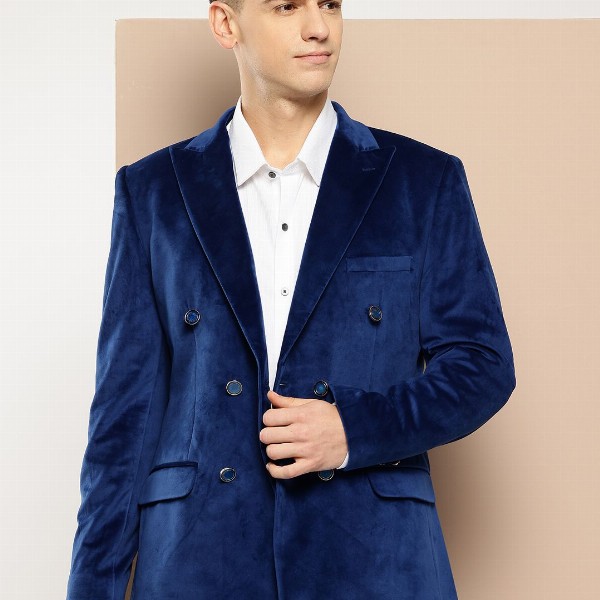 INVICTUS Peaked Lapel Double-Breasted Slim Fit Party Blazer