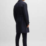 Water-repellent trench coat in stretch flannel