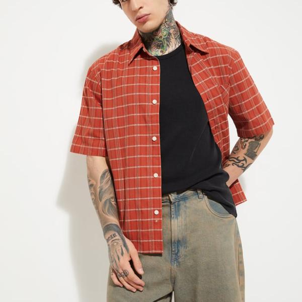 URB_N Men Check Relaxed Fit Shirt