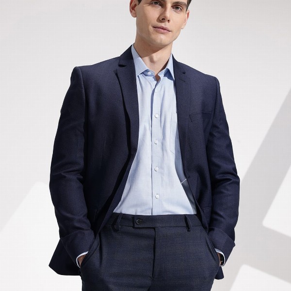 INVICTUS Notched Lapel Checked Single-Breasted Slim Fit Smart Casual Blazer