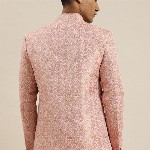 VASTRAMAY Men Self-Design Slim-Fit Bandhgala Blazer