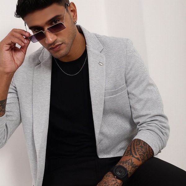 SHOWOFF Notched Lapel Single-Breasted Blazer