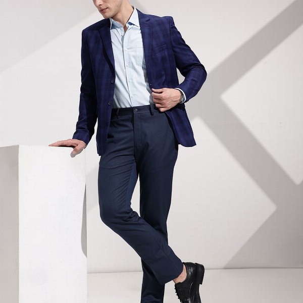 INVICTUS Checked Single-Breasted Slim Fit Single-Breasted Semiformal Blazer