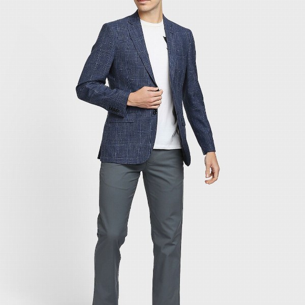 ColorPlus Redloop Power Blazers Checked Single-Breasted Regular Fit Formal Blazer