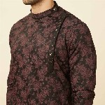 Manyavar Ethnic Motifs Printed Pure Cotton Straight Kurta
