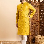 House of Pataudi Embroidered Mandarin Collar Ethnic Wear Kurta