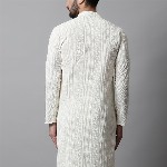 Jompers Men Cream-Coloured Ethnic Motifs Embroidered Cotton Kurta
