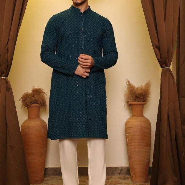House of Pataudi Ethnic Motifs Embroidered Straight Kurta