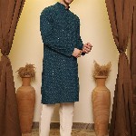 House of Pataudi Ethnic Motifs Embroidered Straight Kurta
