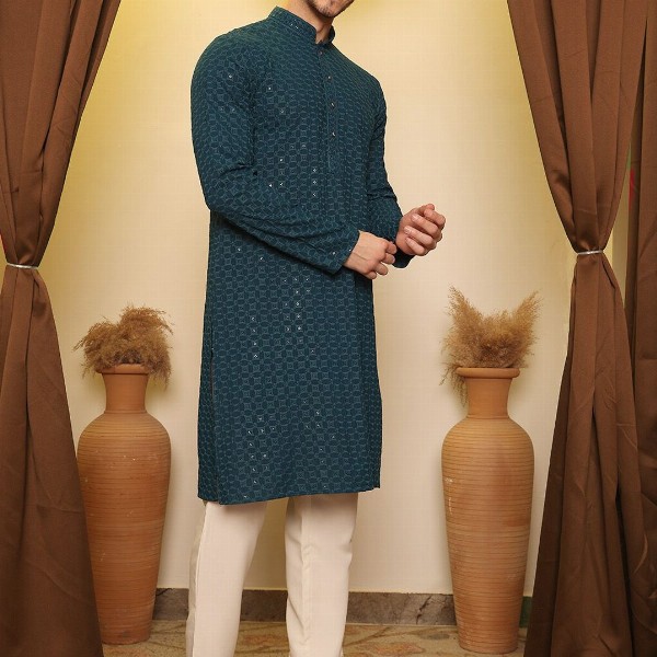 House of Pataudi Ethnic Motifs Embroidered Straight Kurta