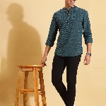 HERE&NOW Band Collar Cotton Short Kurta