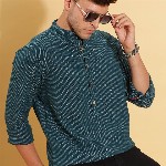 HERE&NOW Band Collar Cotton Short Kurta